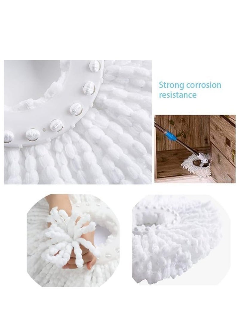كوول تشيك 5 قطع من رؤوس الممسحة الدوارة البديلة المصنوعة من الألياف الدقيقة، عبوة من 5 رؤوس إعادة تعبئة من الألياف الدقيقة عالمية لـ 360 Spin Magic Mopping، شكل دائري، مقاس قياسي، أبيض - Image 5
