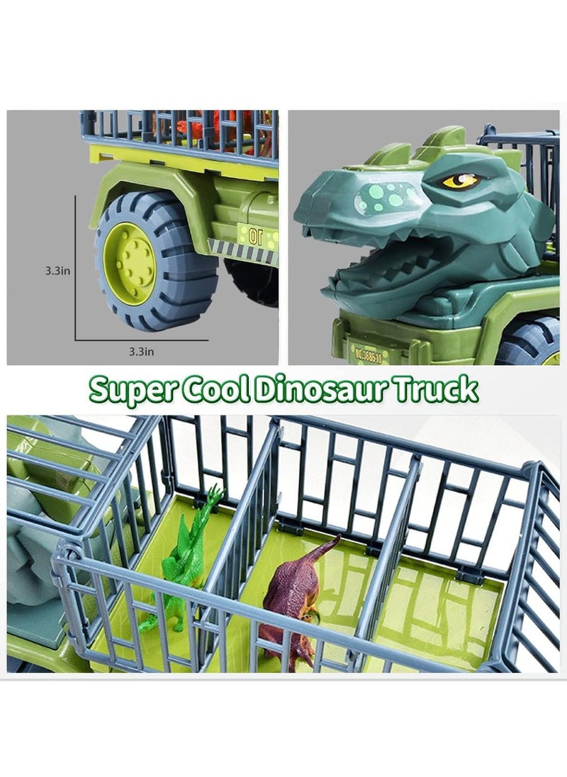 Dinosaur Truck Toys for 3-5 Year Old Boys Girls with 15 Dino Toys Playset Figures, Dinosaur Toys for Kids 3-5, Toy Trucks for Boys, Large Dinosaur Carrier Truck