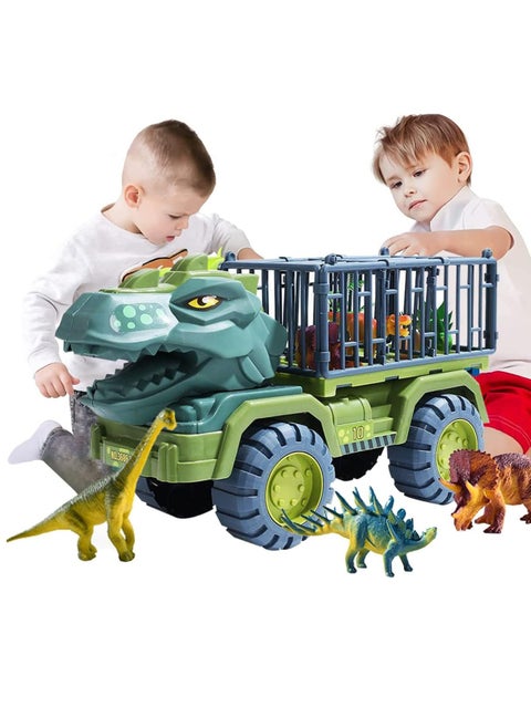 Dinosaur Truck Toys for 3-5 Year Old Boys Girls with 15 Dino Toys Playset Figures, Dinosaur Toys for Kids 3-5, Toy Trucks for Boys, Large Dinosaur Carrier Truck