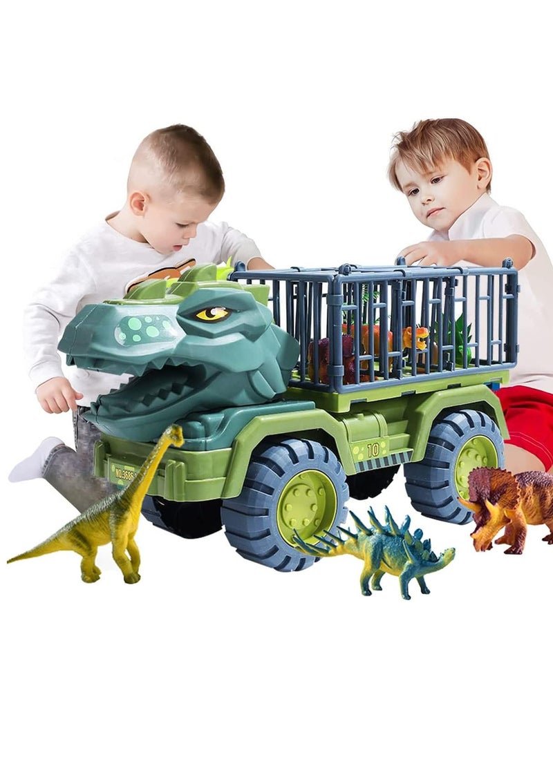 Dinosaur Truck Toys for 3-5 Year Old Boys Girls with 15 Dino Toys Playset Figures, Dinosaur Toys for Kids 3-5, Toy Trucks for Boys, Large Dinosaur Carrier Truck