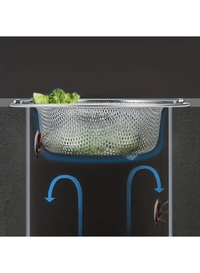 1pc Stainless Steel Kitchen Sink Strainer Anti Clogging Drain Stopper Rust Resistant - Image 4