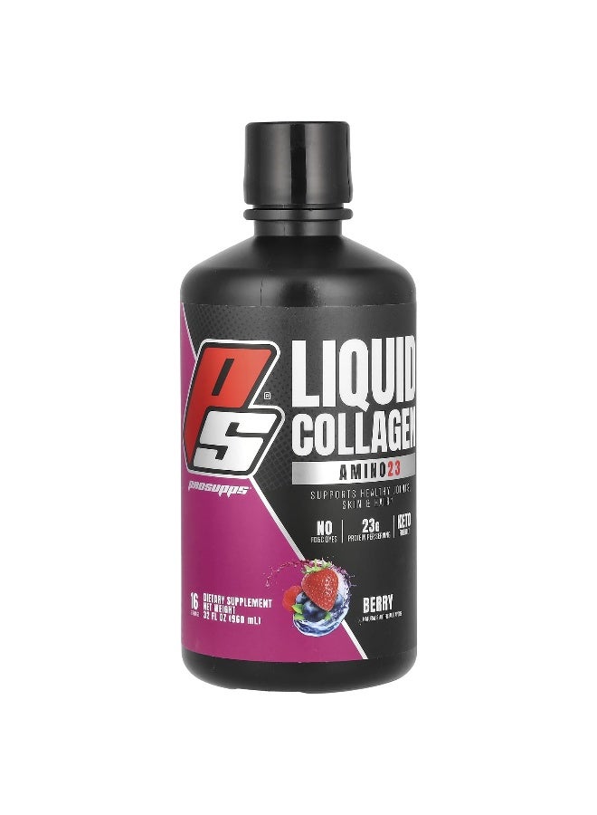 PRO SUPPS ProSupps, Amino 23 Liquid Collagen, Berry, 32 fl oz (960 ml) (Packaging may vary) - Image 1