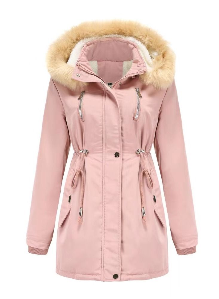 Loquat Women's Thickened Detachable Cap Fashion Simple Jacket - Image 1