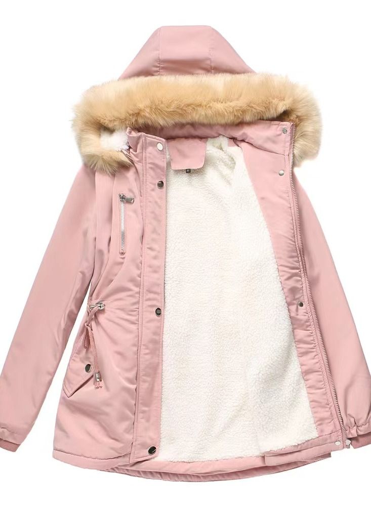 Loquat Women's Thickened Detachable Cap Fashion Simple Jacket - Image 3