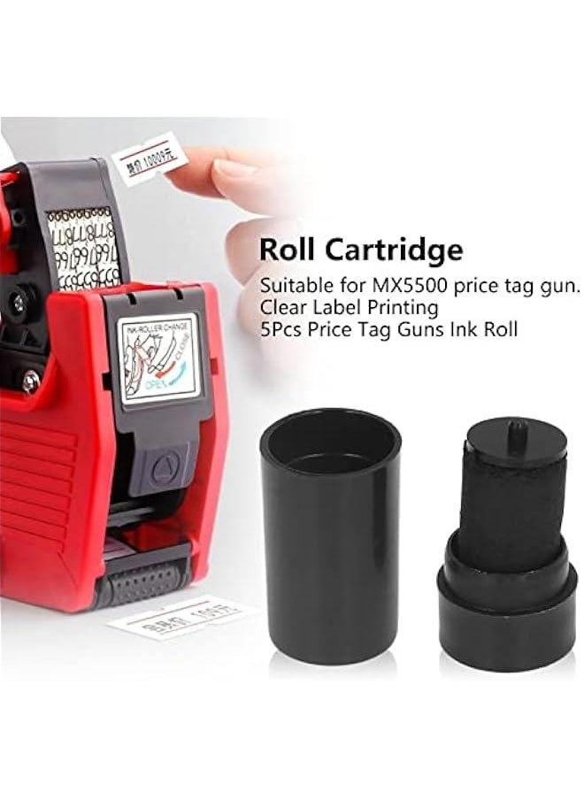 Generic - Price guns Ink Roller for MX 5500 Pricing guns Labeler , Easy & Convenient Messy for f ree Ink Refill Even for Beginners , New 5 PCS Refill Ink Rolls - Image 1