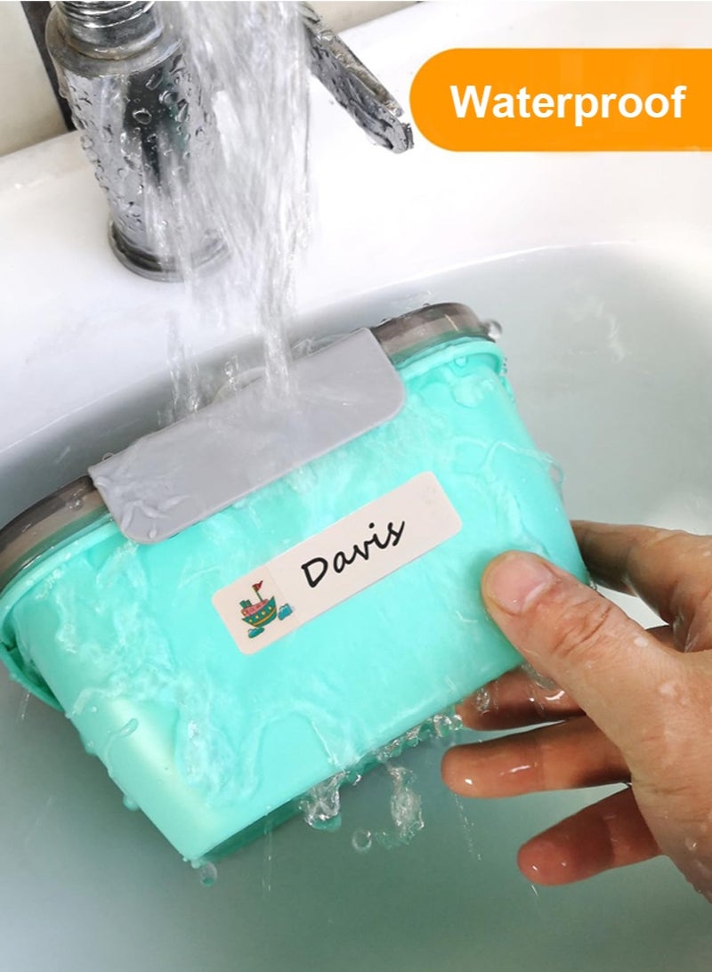 200 قطعة من ملصقات زجاجات الأطفال، ملصقات أسماء لحضانة الأطفال، مقاومة للماء، ذاتية التغليف، ملصقات أسماء للوازم المدرسية، زجاجات المياه، علب الغداء، تنظيم المدرسة والمنزل - view 4
