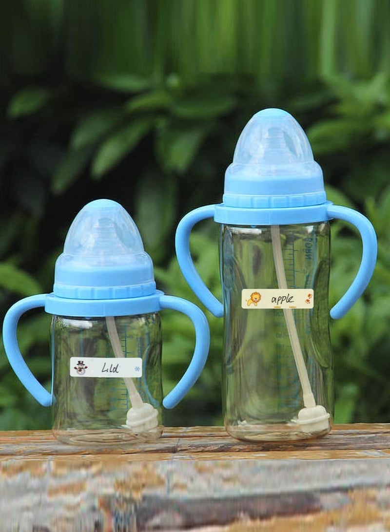 200 قطعة من ملصقات زجاجات الأطفال، ملصقات أسماء لحضانة الأطفال، مقاومة للماء، ذاتية التغليف، ملصقات أسماء للوازم المدرسية، زجاجات المياه، علب الغداء، تنظيم المدرسة والمنزل - view 5