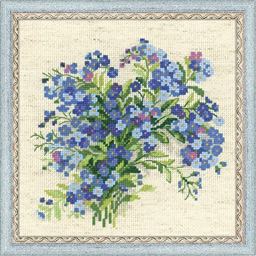 RIOLIS Forget Me Nots 1496 Floral Cross Stitch Kits 787 x787 Cross Stitch Kits for Beginners Advanced Crossstitching Kits Adult Counted Stitching Kits Flowers Embroidery Kit