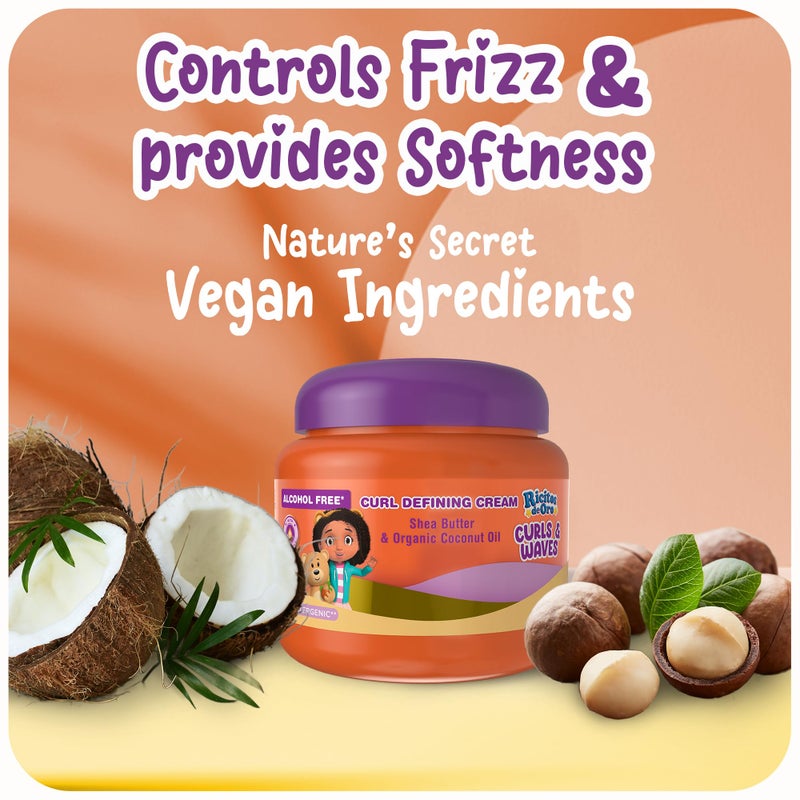 Ricitos de Oro Curl Defining Cream: Defines Curls Without Frizz, Long-Lasting Hydration,100% Natural Oils, Vegan Ingredients, Easy Detangle & Style, Conditions Without Weighing Down, 10.5 Oz, 2-Pack - Image 4