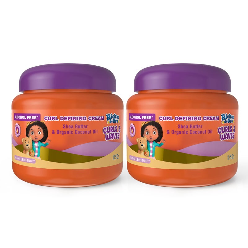 Ricitos de Oro Curl Defining Cream: Defines Curls Without Frizz, Long-Lasting Hydration,100% Natural Oils, Vegan Ingredients, Easy Detangle & Style, Conditions Without Weighing Down, 10.5 Oz, 2-Pack - Image 1