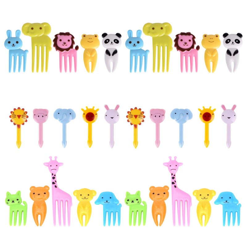 GO FRESH Food Picks For Kids 30 pieces Animal Bento Deco Set Mini Bento Decorations Set for Baby Showers and Kids Parties Mini Cartoon Toothpick Bento Lunch Deco