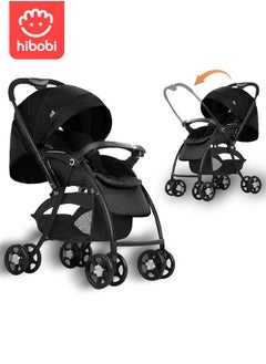 hibobi Premium Baby Stroller | Two-Way Use & Adjustable Backrest | One-Hand Fold Design | Removable Washable Seat Cushion | 5-Point Harness & Large Storage Basket  - Image 2