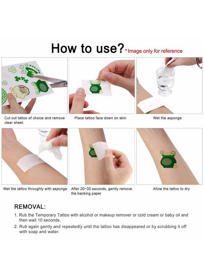 HOWAF تاتو يوم سانت باتريك، 12 ورقة تاتو للأطفال تتلألأ في الظلام، أكثر من 100 قطعة ملصقات يوم سانت باتريك، تاتو مؤقت ليوم سانت باتريك، زينة رائعة لحفلات يوم سانت باتريك، هدايا حفلات مذهلة - Image 5