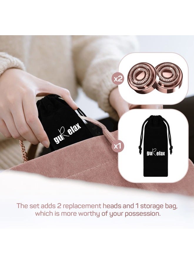 gurelax Facial Hair Removal for Women(as seen on tv), Gurelax Facial Hair Remover, Electric Face Shaver, Painless Hair Removal Device for Lip, Chin with 2 x Replacement Heads - Image 3