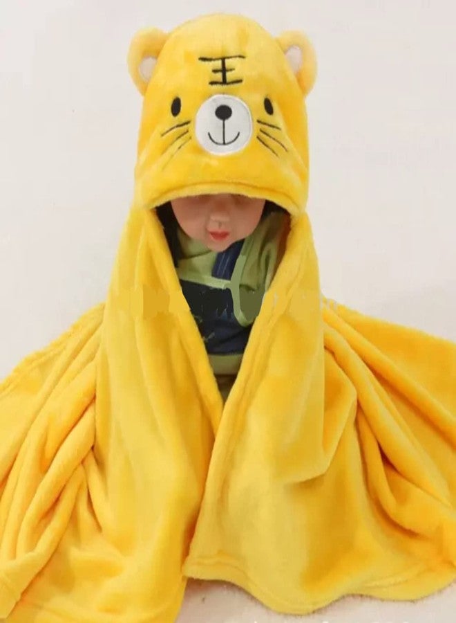 First Kick Baby Blankets New Born Combo Pack of Hooded Wrapper Durable Fleece Polyester Sleeping Bag and Baby Bath Towel for 0-6 Months Baby Boys and Baby Girls Pack of 2 Pink Yellow - Image 3