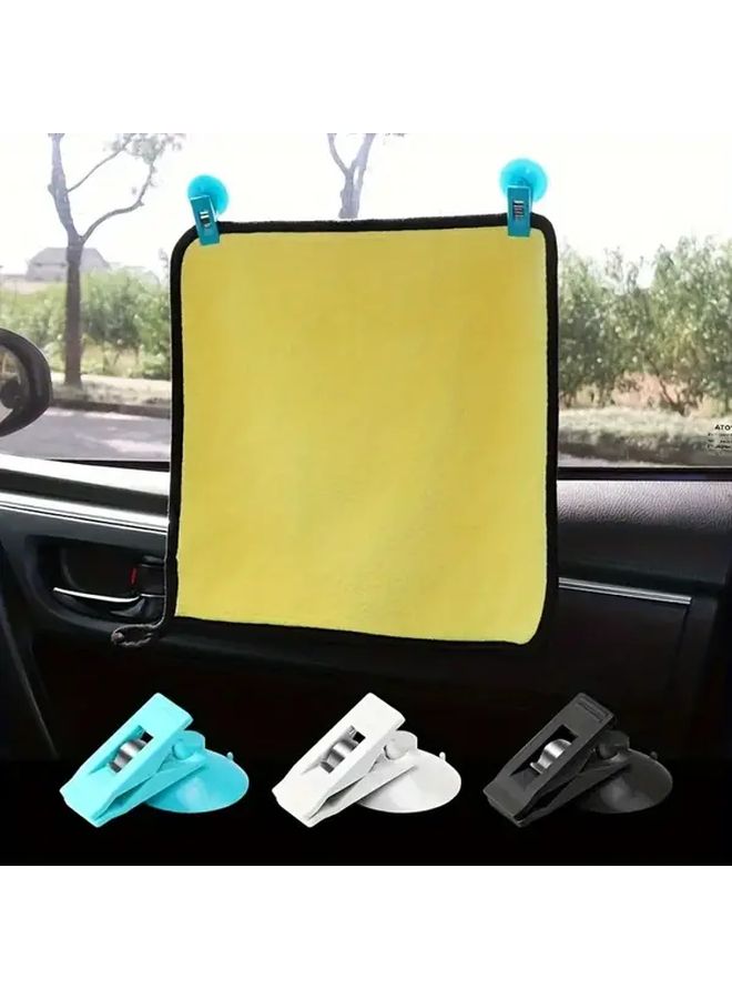 2pcs Black Portable Car Suction Cup Holder Detachable Window Mount For Sunshade Tickets Car Interior Accessories Secure Grip Design Easy Installation Vehicle Organization Modern Accessory Sturdy Construction - Image 3