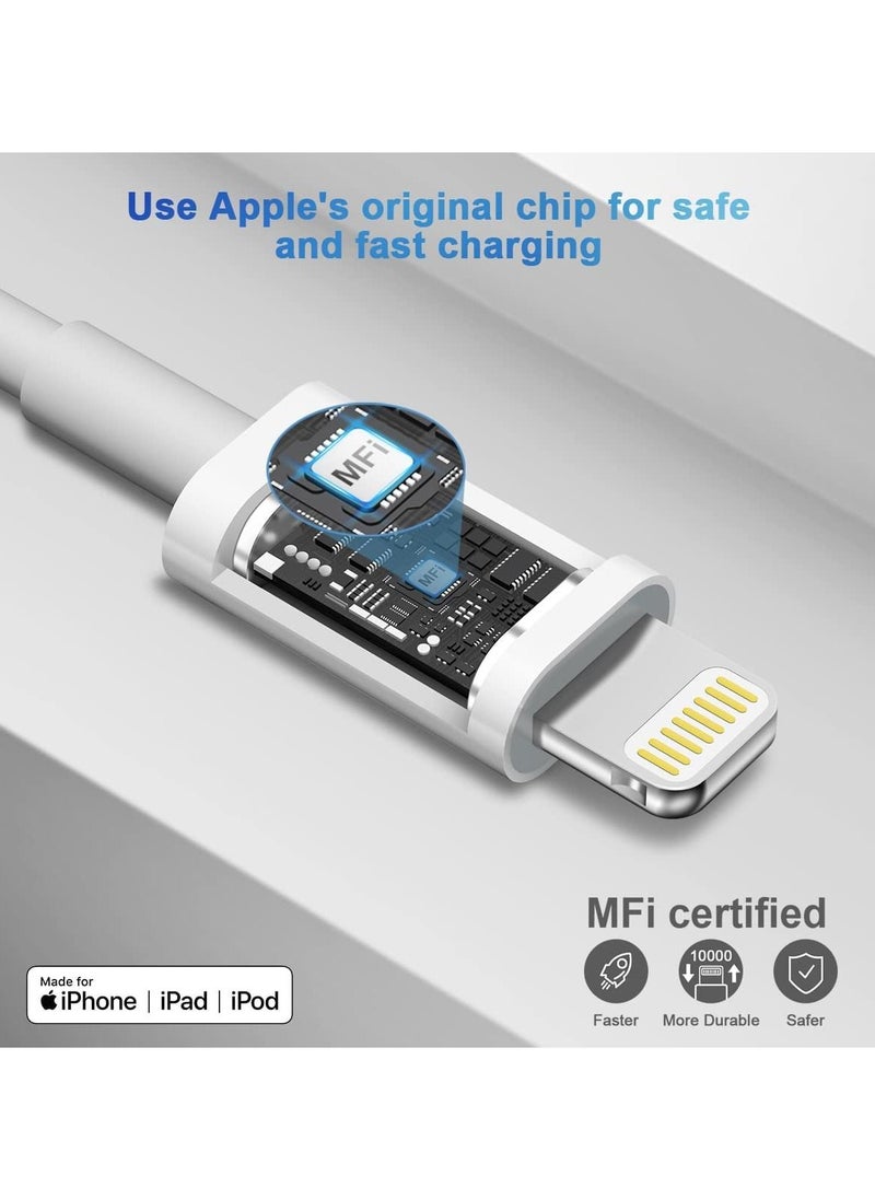 Fast Charger [Apple MFi Certified] 20W PD Fast Type C Wall Charger with 6FT Charging Cable Compatible iPhone 13/13 Mini Pro Max/12 Pro Max/12 Mini/11 Pro