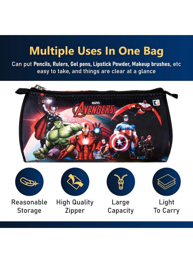 Kuber Industries Kuber Industries Pack of 3 Pencil Pouch | Multi-Purpose Travel Pouch | Kids Stationary Pencil Case | Pencil Utility School Pouches | Geometry Box | Marvel Avengers | Large | Black  - Image 4