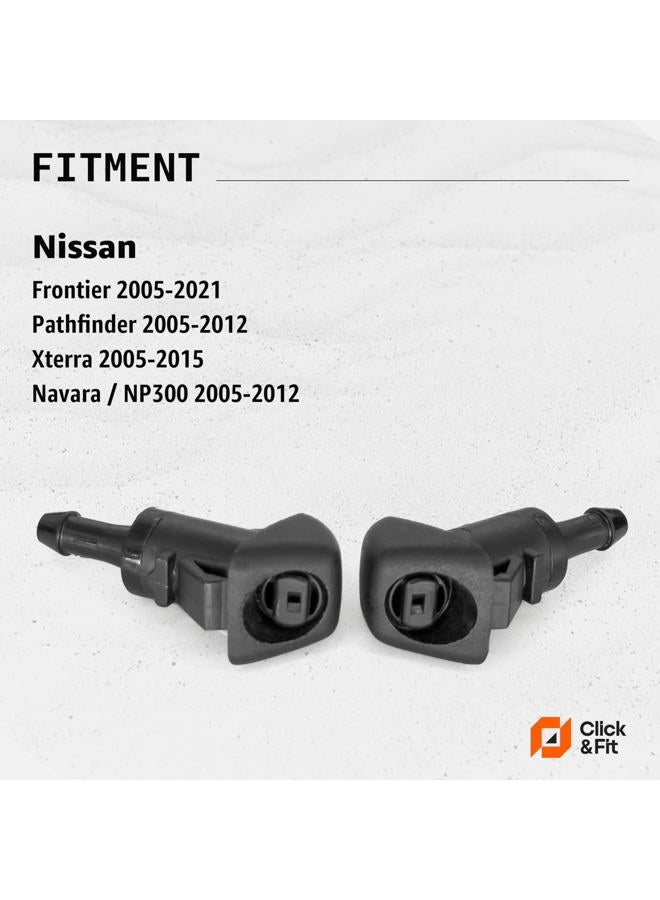 Click&Fit Windshield Washer Nozzles for 2005-2021 Nissan Frontier, Pathfinder, Xterra, Kicks - Image 2