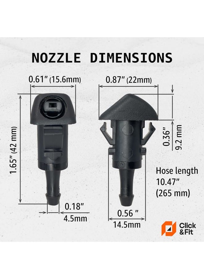 Click&Fit Windshield Washer Nozzles for 2005-2021 Nissan Frontier, Pathfinder, Xterra, Kicks - Image 4