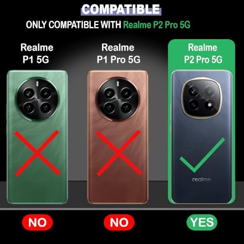 Casotec Realme P2 Pro 5G Back Cover | Anti-Slip Grip Case | Thin Slim Super Clear | Shockproof Bumper TPU Case for Women Girls (Clear/Black) - Image 2