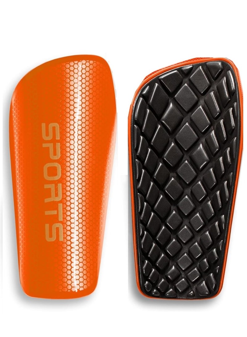 RATSAW Soccer Shin Guards for Kids Youth Adults Protective Soccer Equipment Orange - Image 1