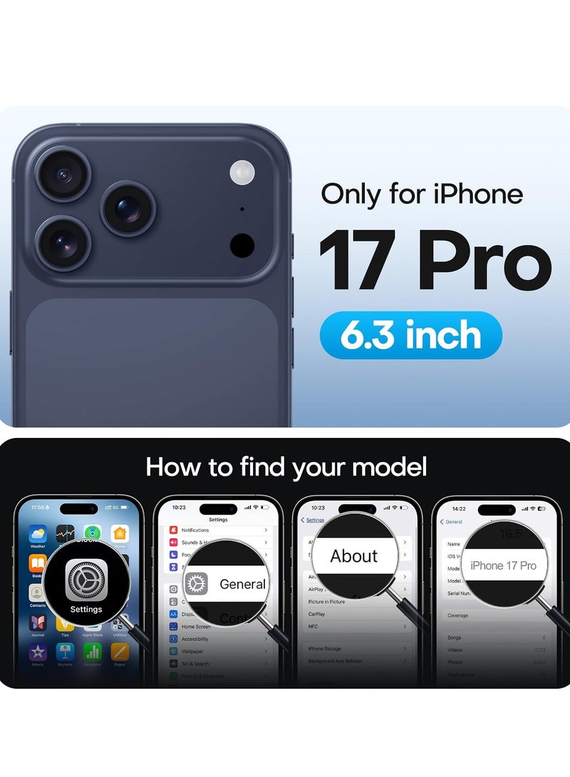 MUDISO iPhone 17 Pro Case Compatible with Magsafe Camera Lens Protection Cover with Full HD 9D Tempered Glass For iPhone 17 Pro Anti-Yellowing Drop Protection Cover for iPhone 17 Pro 6.3-inch - Image 2