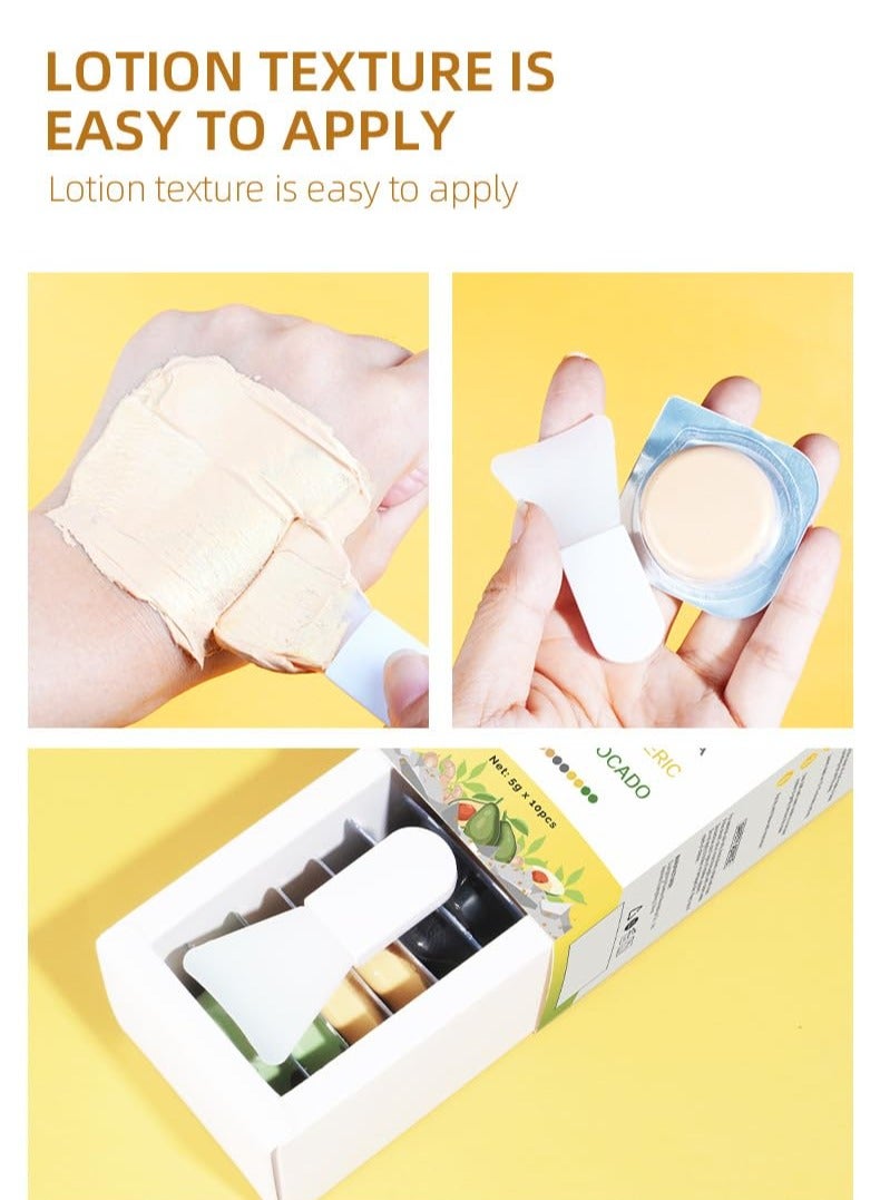 قناع الطين المرطب للوجه, كسبولات تنظيف البشرة، مجموعة ماسك الطين المرطب للعناية بالبشرة 10 قطع - Image 4