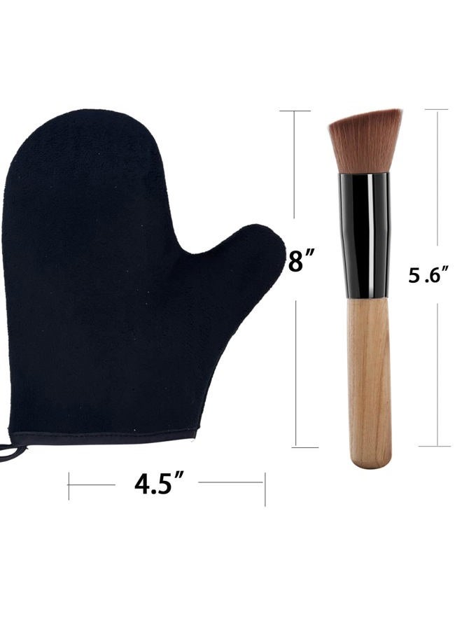 TSAIYI 2 Piece Self Tanning Mitt Applicator Set, 1 Self Tanning Glove and 1 Self Tanner Brush, Tan Mitt for Self Tan Sunless Tan (Black)  - Image 4