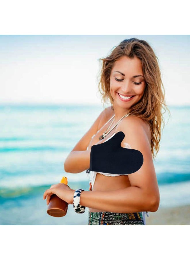 TSAIYI 2 Piece Self Tanning Mitt Applicator Set, 1 Self Tanning Glove and 1 Self Tanner Brush, Tan Mitt for Self Tan Sunless Tan (Black)  - Image 5