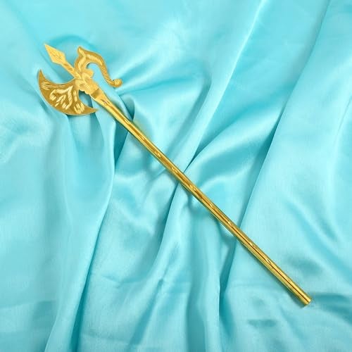 Memoir Brass Gold Plated Carved Miniature Parshuram Farsa Durga Kaali Weapon Stick Hindu Pooja Item Temple Accessory for Home Decor (HDSC5245) - Image 4
