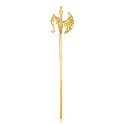 Memoir Brass Gold Plated Carved Miniature Parshuram Farsa Durga Kaali Weapon Stick Hindu Pooja Item Temple Accessory for Home Decor (HDSC5245) - Image 5