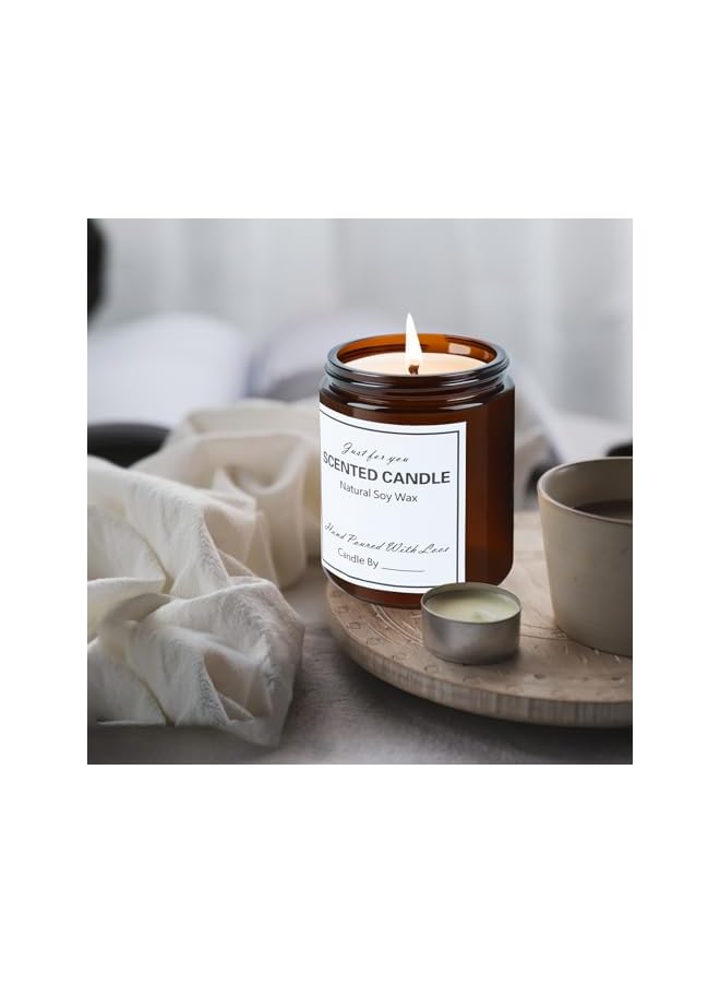 The Bros 12 Pack 8 oz Thick Brown Glass Jars with Lids – Reusable Candle Jars with 12 Metal & 12 Plastic Lids – Empty Round Storage Containers for Spices, Herbs, Powders, and DIY Canning - Image 4