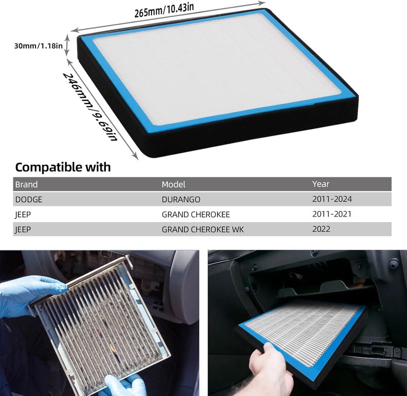 SEINECA AC Cabin Air Filter for Dodge Durango & Jeep Grand Cherokee (2011-2019) - Image 2