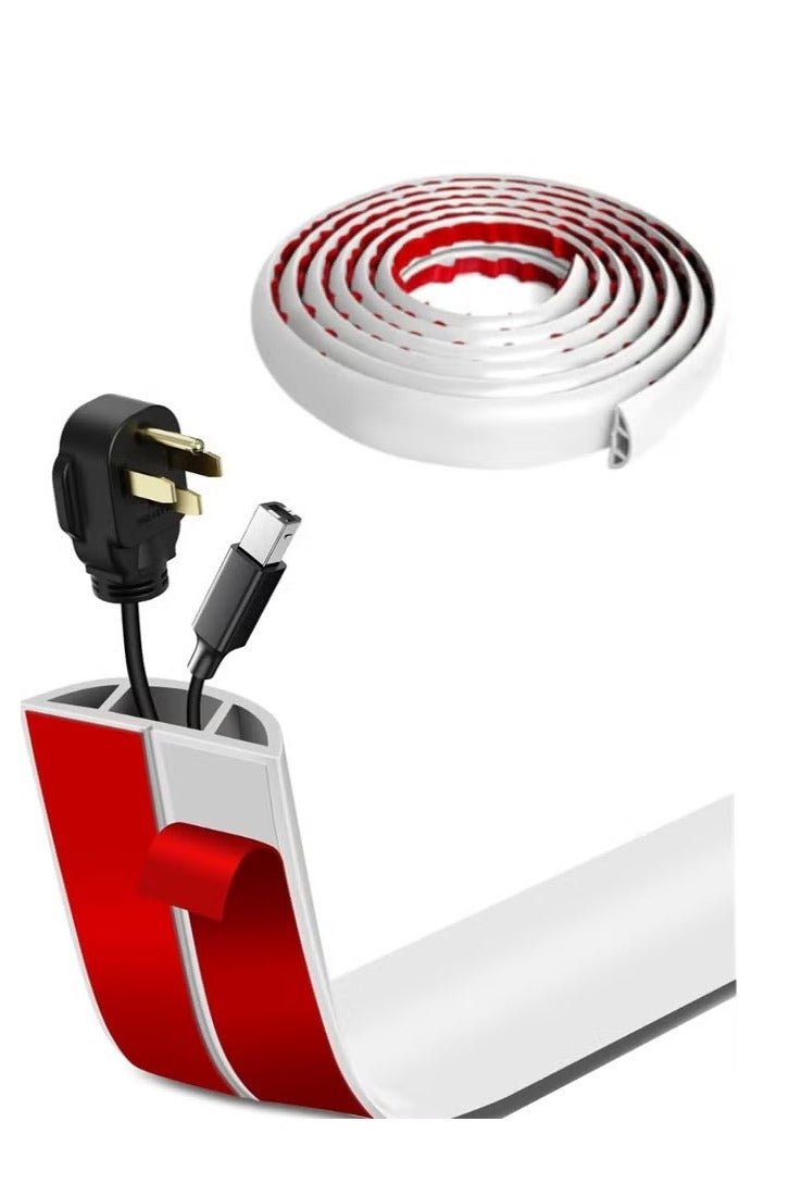 غطاء الكابل الأرضي تجويف الكابل، سلك لزق بطول 2 متر Hider، إدارة كابلات أرضية بمستوى منخفض، أغطية سلك كهربائي لمكاتب ومرائب البيت.