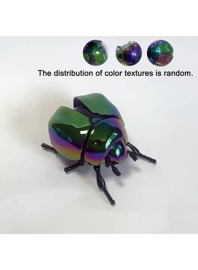 Green Beetle Mechanical Spring Toy Movable Wings Insect Sculpture Home Garden Decor - Image 5