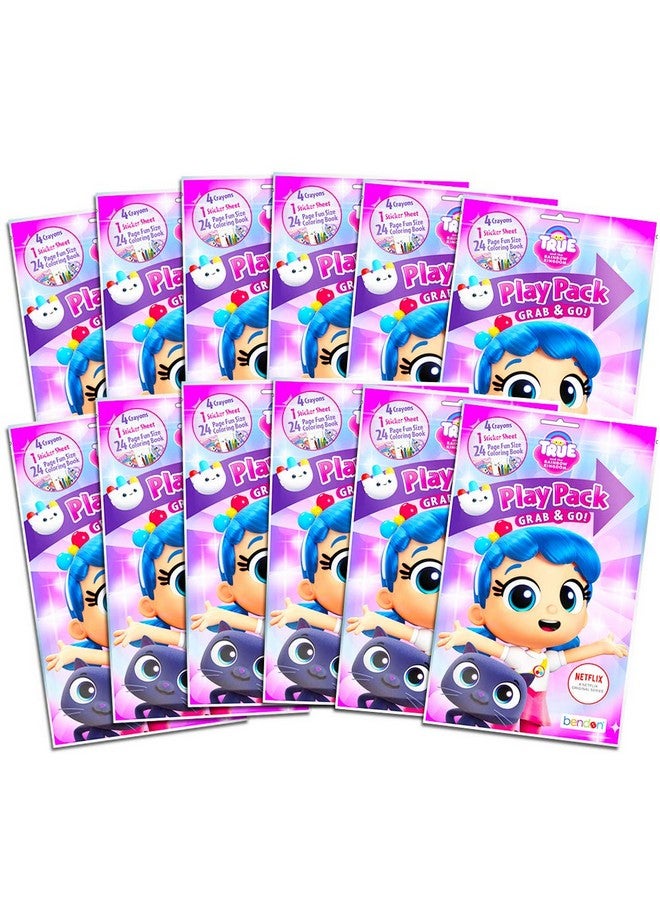 Bendon True And The Rainbow Kingdom Party Favors Pack ~ Bundle Of 12 Play Packs Filled With Stickers Coloring Books And Crayons (True And The Rainbow Kingdom Party Supplies) - Image 1