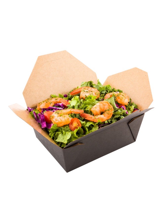 Restaurantware Bio Tek 45 Ounce Take Out Boxes, 200 To Go Lunch Boxes - Tab-Lock Closure, Heat-Tolerant, Black Paper Disposable Lunch Boxes, Greaseproof, For Hot And Cold Foods - Image 2
