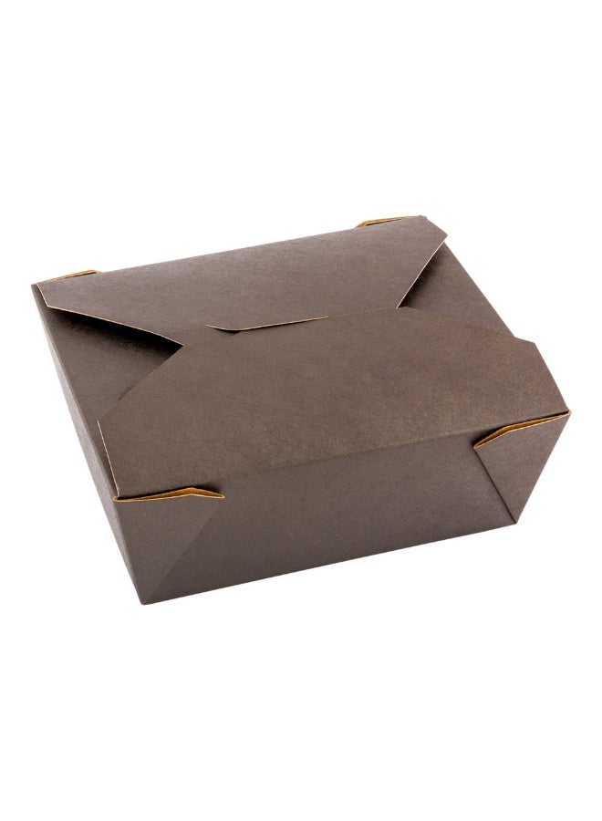 Restaurantware Bio Tek 45 Ounce Take Out Boxes, 200 To Go Lunch Boxes - Tab-Lock Closure, Heat-Tolerant, Black Paper Disposable Lunch Boxes, Greaseproof, For Hot And Cold Foods - Image 1