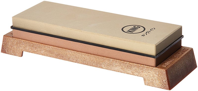KING KW65 1000/6000 Grit Combination Whetstone with Plastic Base - Image 1