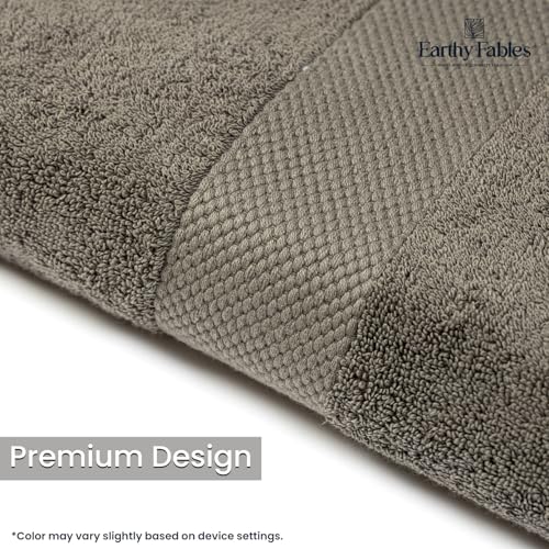 Earthy Fables Premium Bath Towel - 100% Combed Cotton, 600 GSM, Ultra Soft, Quick Dry and Highly Absorbent for Home, Travel and Acne-Prone Skin, 150 x 70 cm, Grey - Image 4