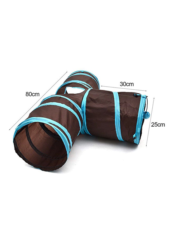 OUTAD T Shape Folding Nylon 3 Way Tunnel Toy Brown/Blue - Image 5