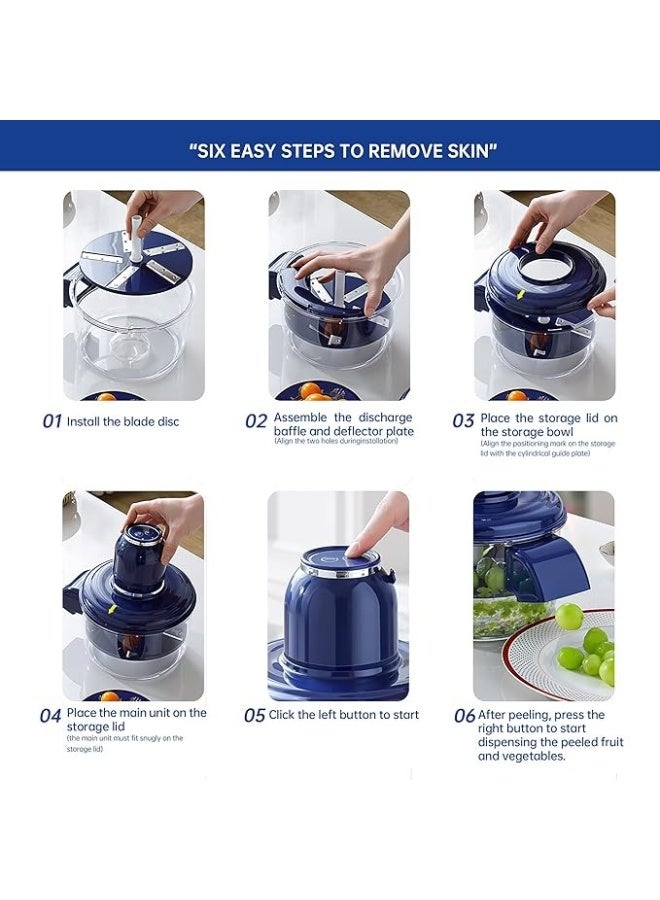 Vision Automatic Electric Fruit & Vegetable Peeler – 2025 Upgraded Rechargeable Skin Remover Machine for Grapes, Garlic, Tomatoes & Small Fruits | Fast & Safe Peeling Tool for Home & Commercial Use - Image 4