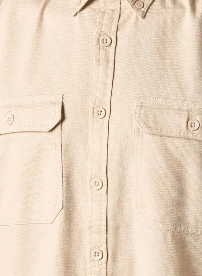 سبلاش فيڤ قميص بقصّة عادية بياقة وأكمام طويلة للرجال