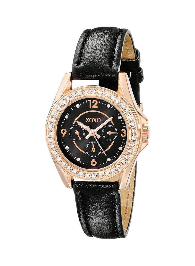 XOXO Women's Round Analog Wrist Watch - 30 mm - Black - Image 1