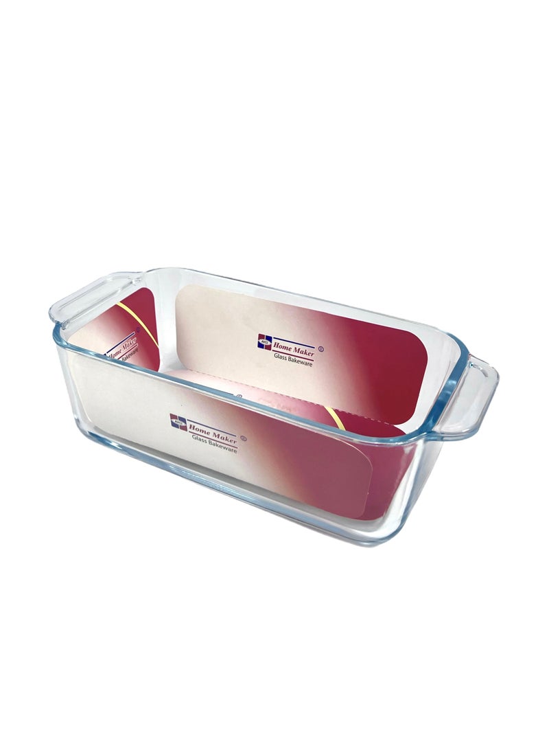 Homemaker Rectangular Glass Loaf And Baking Dish, 1.8 Lt Capacity, 26.4X13 Cm Diameter, 7.7 Cm Height - Clear  - Image 1