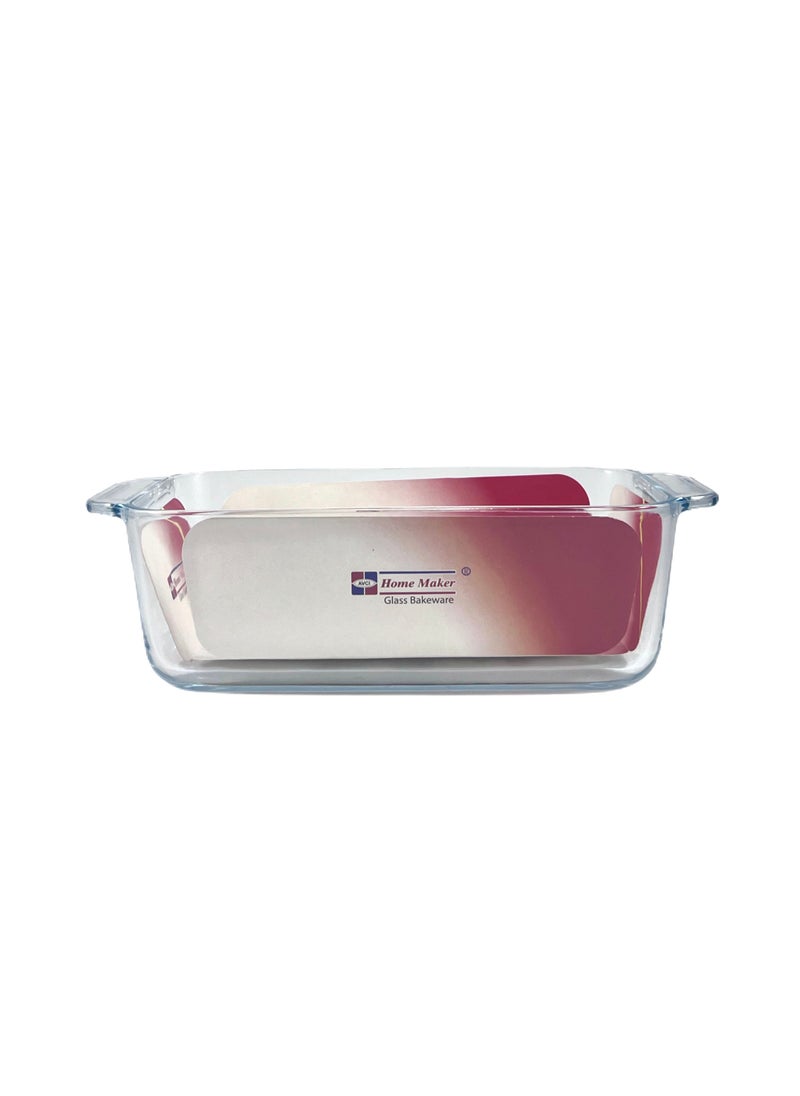 Homemaker Rectangular Glass Loaf And Baking Dish, 1.8 Lt Capacity, 26.4X13 Cm Diameter, 7.7 Cm Height - Clear  - Image 2