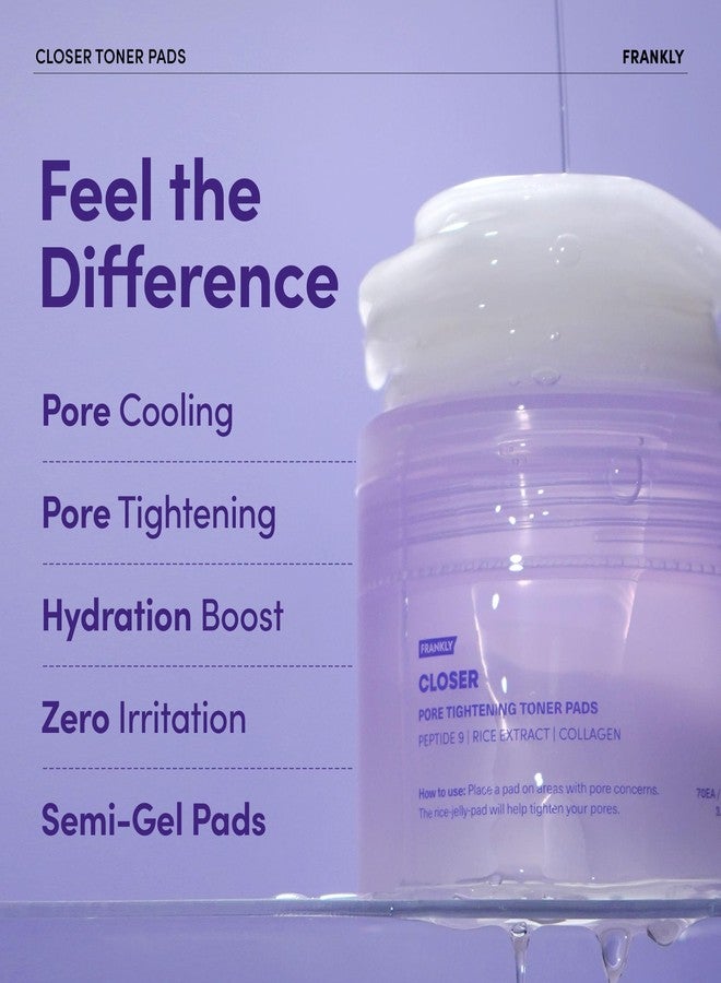 FRANKLY Pore Closer Toner Pads l Rice Jelly Pads with 9 Peptides, Vegan Collagen, Rice Extract l Pore Minimizer l Hydrating for All Skin Types l Korean Skin Care - Image 4