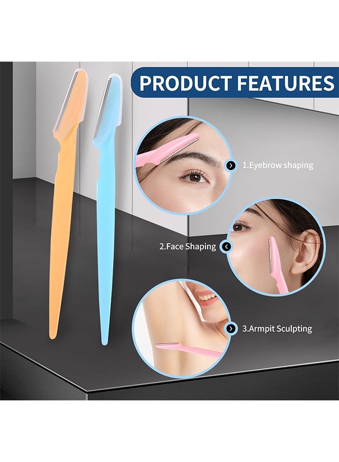 JS Pack Of 20 Multi-purpose Face and Eyebrow Hair Removal Safety Razor, Portable Facial Hair Remover, Body Hair Trimmer, Safety Hair Fuzz Removal, Multicolor - Image 3