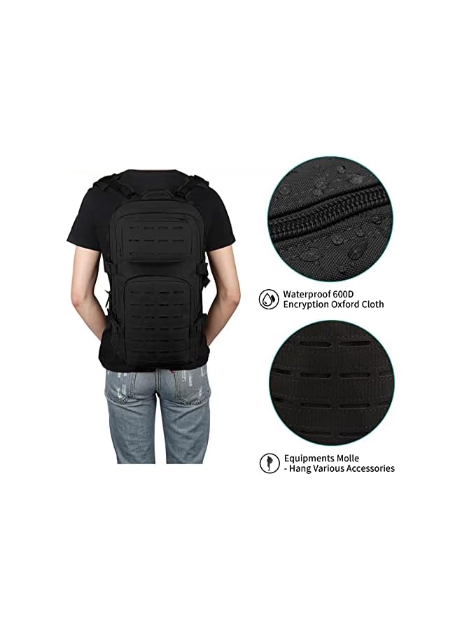 PROMASS Tactical Backpack 25L Hiking Bag 1-2 Days Sport Molle Expandable Rucksack Trekking Backpacks Unisex For Men Women Travel Running Cycling Fishing Camping Skiing - Image 3